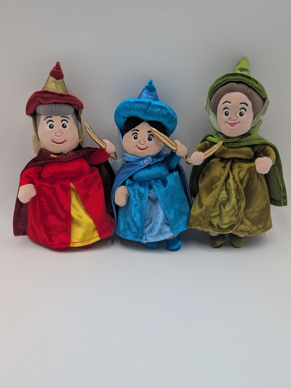 Disney Store Sleeping Beauty Fairies, Flora, Fauna, and Merryweather Plush!